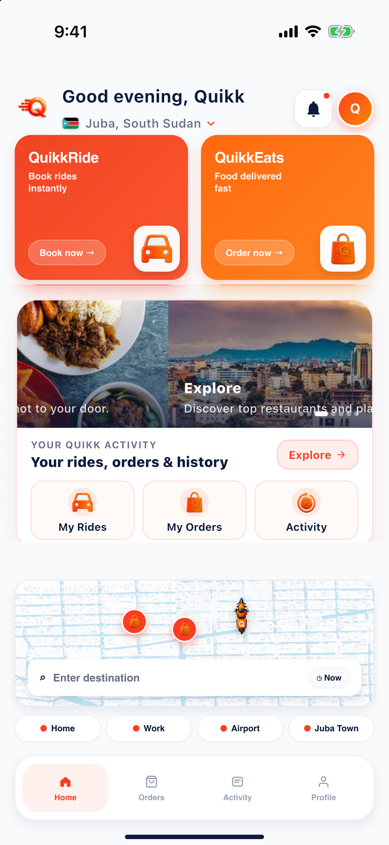 Quikk Super-App Home & Live Map
